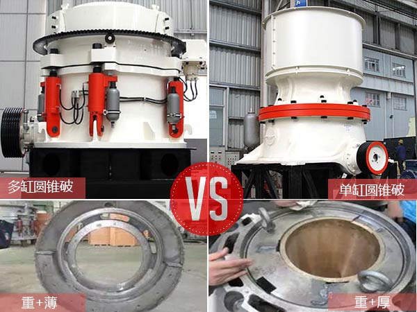 單缸液壓圓錐破碎機和多缸配重塊
